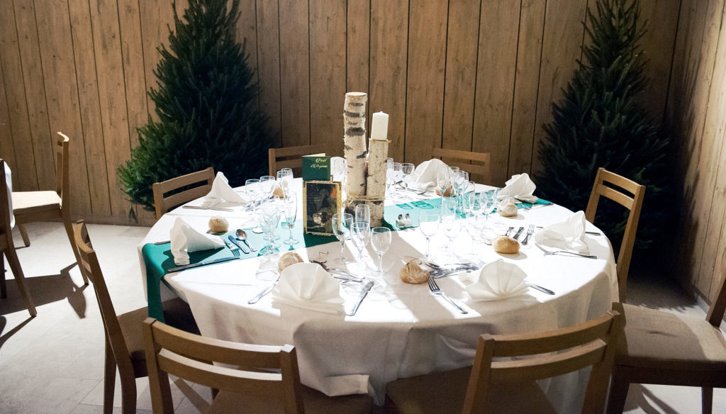 Mariage en hiver, décoration de table - Château des Broyers - Beaujolais & Bourgogne